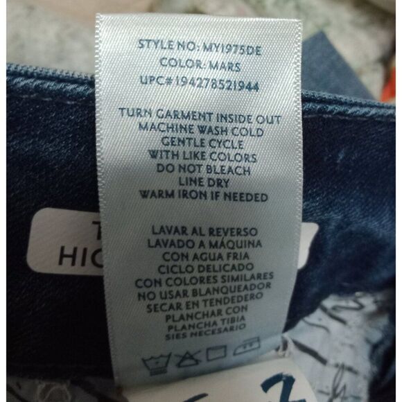 Seven 7 Jeans Blue High Rise Skinny Tummyless Stretch Embroidered Pockets 8 - Picture 11 of 11